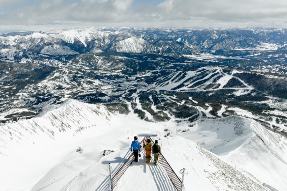 The view from the top – looking from Big Sky’s Lone Mountain, over the ski runs and into the Montana wilderness.