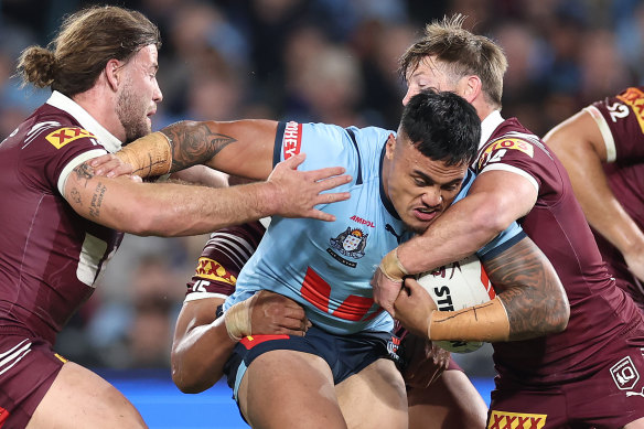 Spencer Leniu was a handful off the bench in his Origin debut.