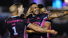 Katoa celebrates a try