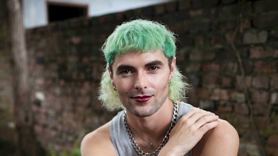 Mitchell Wilson who performs as Lavrence at home in Darlington.