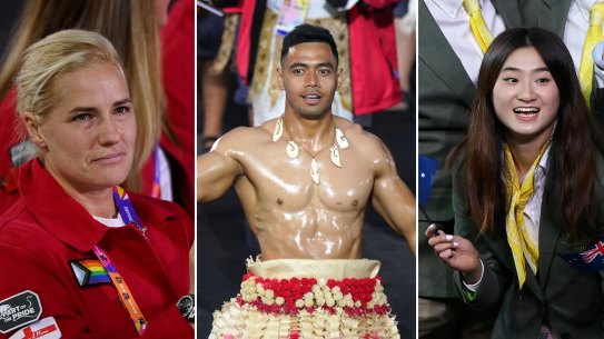 The official opening ceremony uniforms for England, Tonga and Australian at the Commonwealth Games in Birmingham.