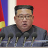 Kim Jong-un speaks during a “maximum emergency anti-epidemic campaign meeting” in Pyongyang.