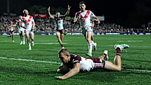 Trbojevic scored Manly’s fifth try against the Dragons.