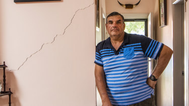 Umberto Galasso at his damaged home in North Strathfield.