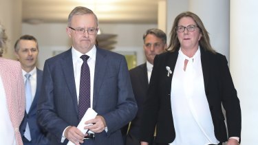 Labor leader Anthony Albanese and infrastructure spokeswoman Catherine King.