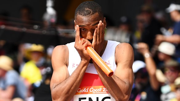 Matthew Hudson-Smith after injuring his hamstring.