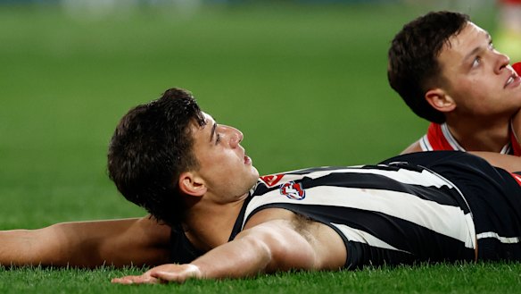 Nick Daicos had all the answers for his tagger Marcus Windhager.