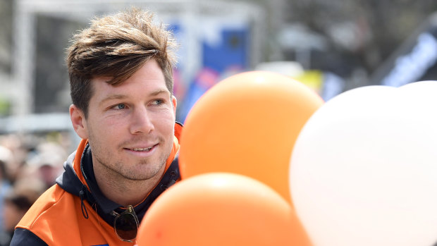 Toby Greene at the 2019 AFL grand final parade.