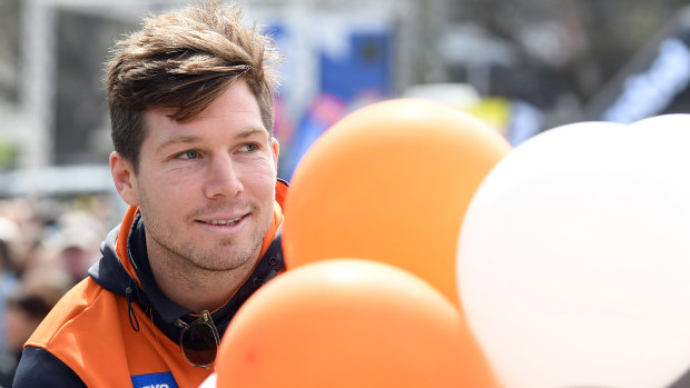 Giant Toby Greene at the grand final parade.