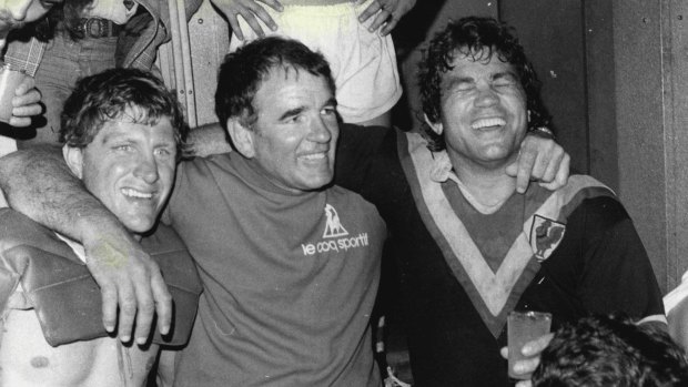 Roosters legends Ron Coote, Jack Gibson and Arthur Beetson.