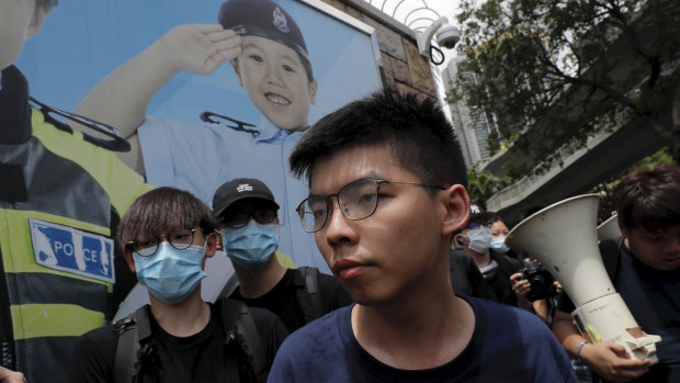 Pro-democracy activist Joshua Wong joins the fresh student protest. 