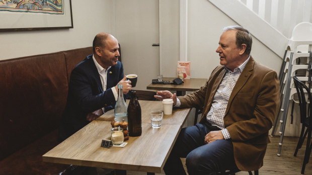 Treasurer Josh Frydenberg discusses the imminent federal budget with predecessor Peter Costello.