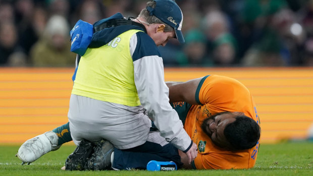 Wallabies wrecking ball Taniela Tupou injured his Achilles on the spring tour.