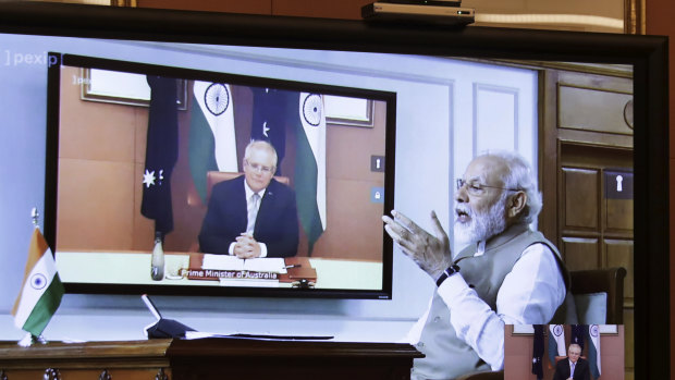 Prime Minister Scott Morrison  and the Prime Minister of India Narendra Modi conduct a virtual summit. 
