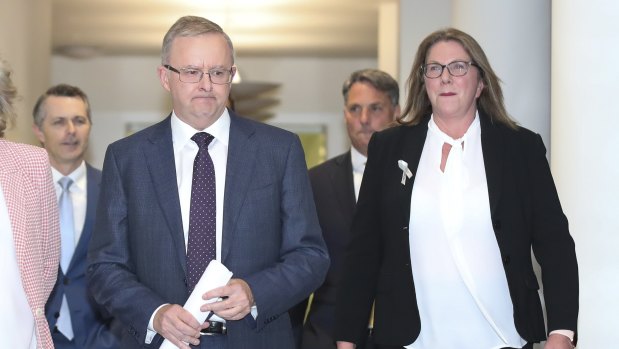 Labor leader Anthony Albanese and infrastructure spokeswoman Catherine King.