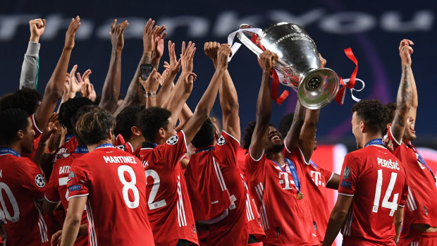 Bayern Munich celebrate winning last season’s UEFA Champions League final.
