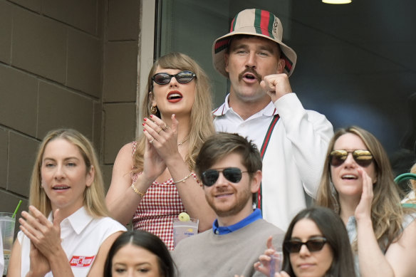 Taylor Swift and Travis Kelce at the US Open tennis men’s final.