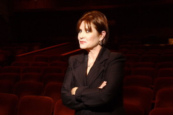 Carrie Fisher at a dress rehearsal for her play Wishful Drinking in 2006.