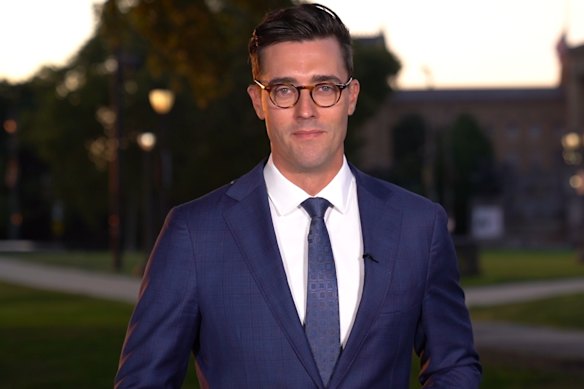 Weekend Sunrise co-host David Woiwod has Clark Kent vibes.