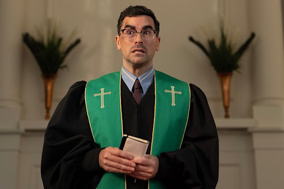 Dan Levy stars as pastor Nicky in Big Mistakes.