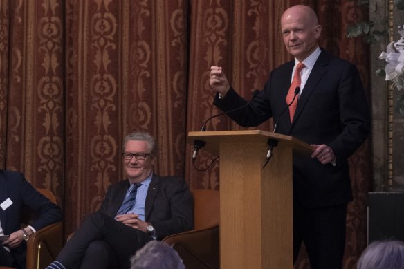 Former Tory leader William Hague (right) with former Australian foreign minister Alexander Downer.