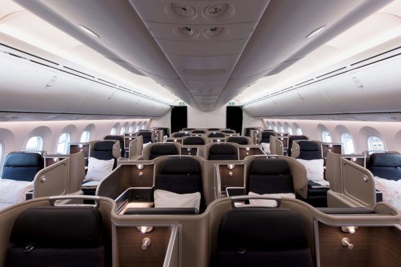 The Qantas Dreamliner features 42 business-class seats.