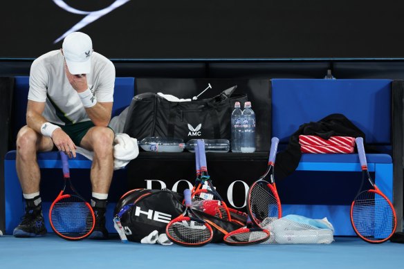 Andy Murray in his epic game against Thanasi Kokkinakis. 