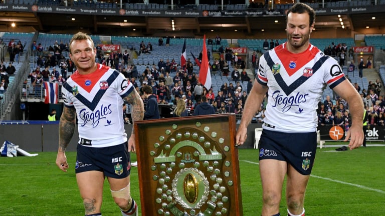 Sharing roles: Roosters co-captains Jake Friend and Boyd Cordner.