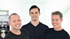 Firmus co founder Jonathan Levee (left) is speaking with Tasmanians this week on the company’s Wesley Vale AI factory proposal. Pictured with other co-founders Tim Rosenfield (centre) and Oliver Curtis