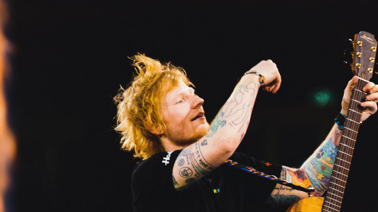 Ed Sheeran performs at the MCG, March 2, 2023.