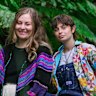 Director Sophie Somerville, centre, with actors Melissa Gan, left, and Emmanuelle Mattana in Melbourne.