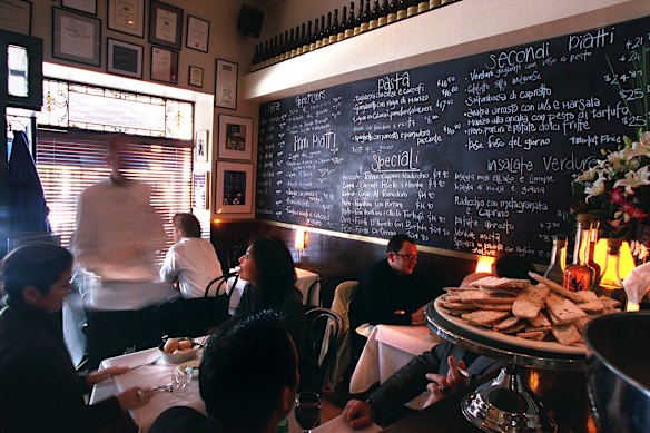 Iconic Melbourne venue Caffe e Cucina hasn’t changed much since 2001, when this photo was taken.