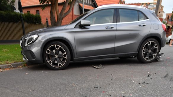 The damaged cars were still on Wright St on Friday morning.