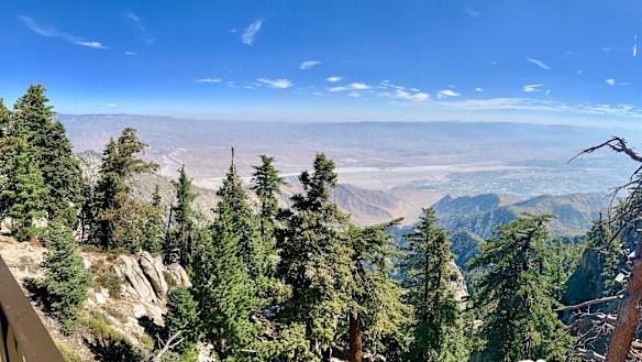 The mountains make the backdrop to Palm Springs, California.