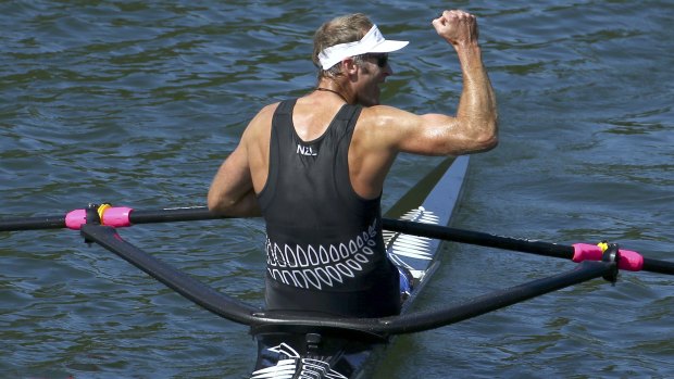 Mahe Drysdale wins gold in the men's single sculls at Lagoa during the Summer Olympics in Rio De Janeiro.