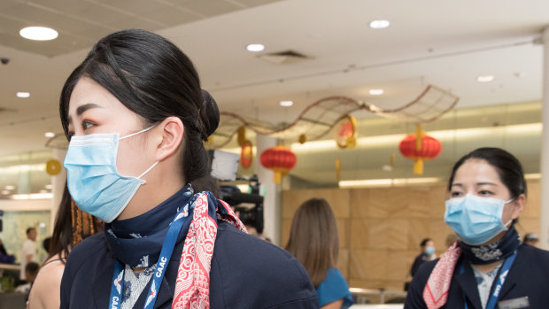 Everyone on the Wuhan-Sydney flight was wearing a face mask. 
