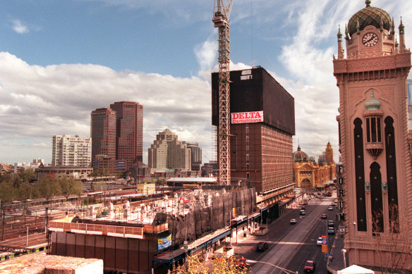 The demolition of the Gas and Fuel Corporation towers in 1996.