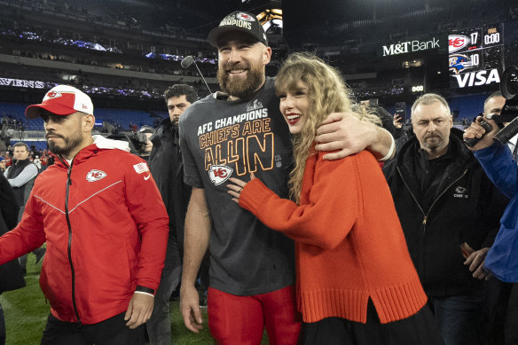 Kansas City Chiefs star Travis Kelce and Taylor Swift.