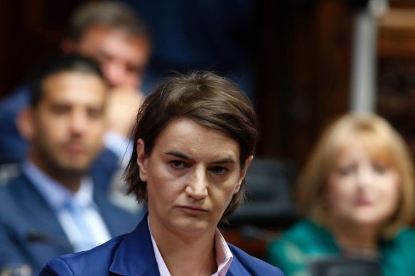 Serbian Prime Minister Ana Brnabić is pictured in 2017.