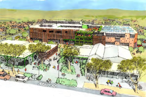 An artist’s impression of possible development styles in the heart of Bacchus Marsh. 