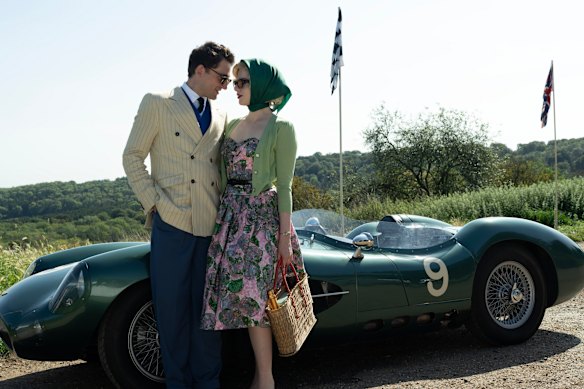 Boynton with Laurie Davidson, who plays slain racing driver David Blakely. 
