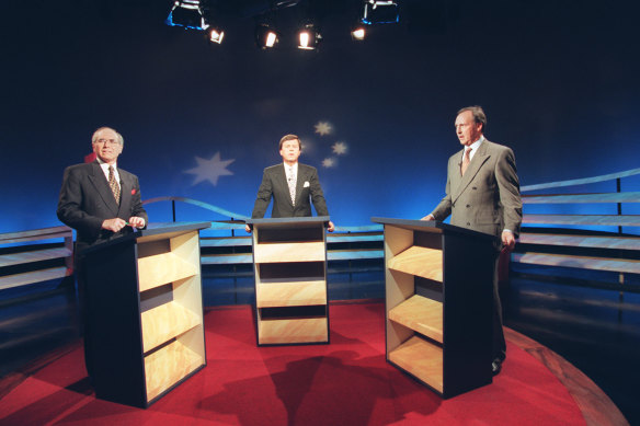 The great debate between John Howard and Paul Keating in 1996. Keating forgot the price of milk.