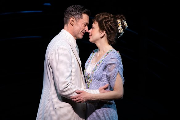Jackman and Sutton Foster in The Music Man.