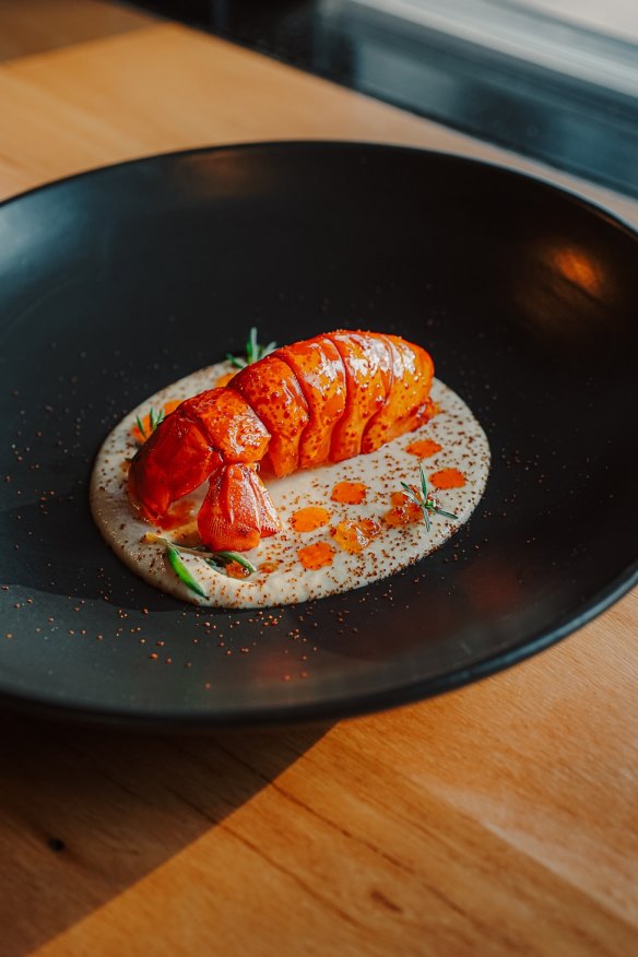 WA marron with macadamia and salmon roe. 