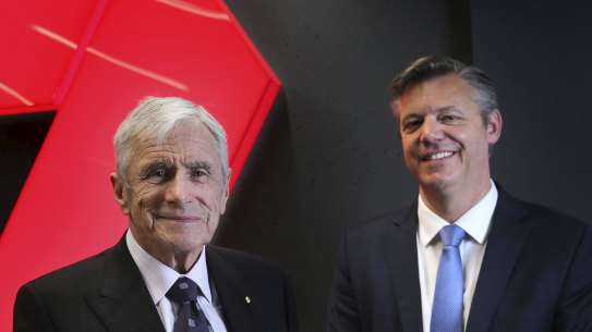 Seven chairman Kerry Stokes and CEO James Warburton. Warburton wanted to do the Prime deal from the moment he walked into the offices in 2019. 
