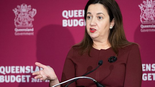 Queensland Premier Annastacia Palaszczuk addresses media in Parliament.
