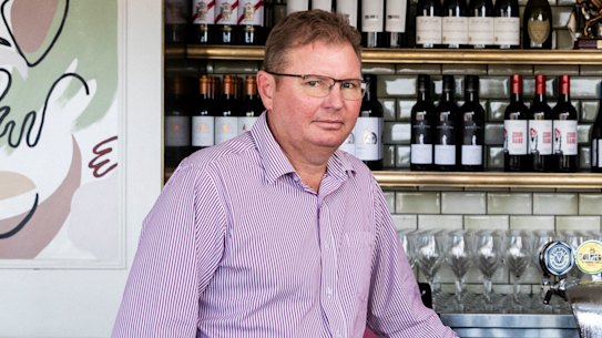 Craig Laundy at the  Woolwich Pier Hotel in Sydney, one of 30 pubs and hotels in the family empire.