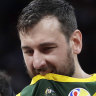 Bogut and Longley go to the foul line in post-match sprays