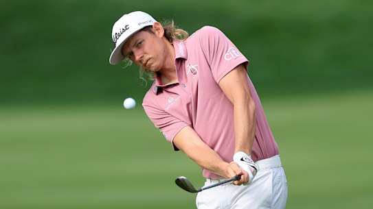Cameron Smith chips during the Players Championship last month.