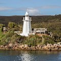 Bonnet Island, which lies at the entrance to Macquarie Harbour in western Tasmania.